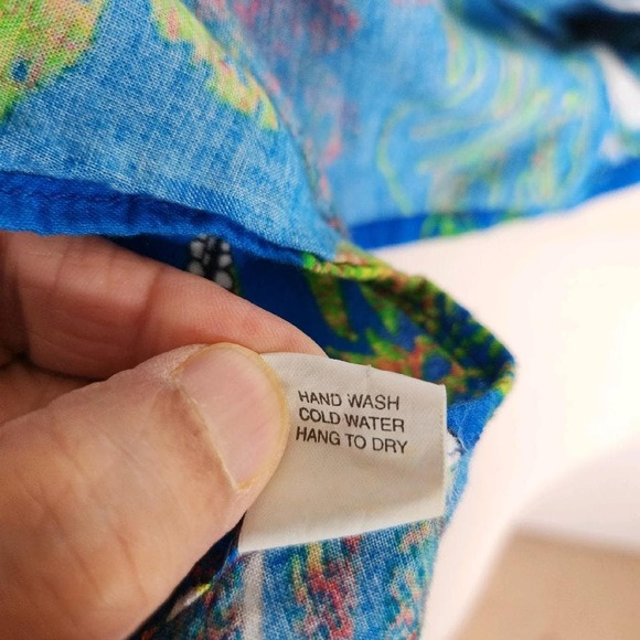 Hibiscus Collection Hawaii Scarf‎ Tropical Floral Blue Green White - Picture 9 of 9